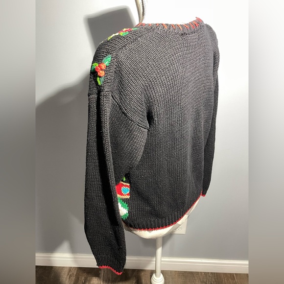 Holiday Black Cardigan Sweater - Picture 3 of 14